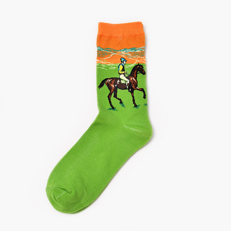 Men's Art Socks Retro Painting | Cotton Trend Socks