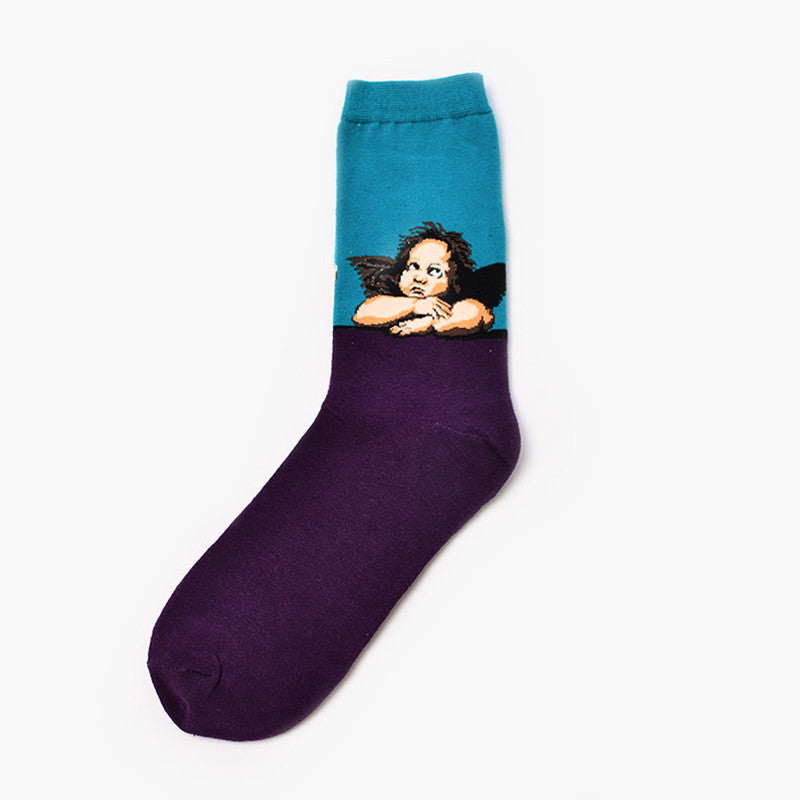 Herren Kunst Socken Retro Gemälde | Baumwolle Trend Socken