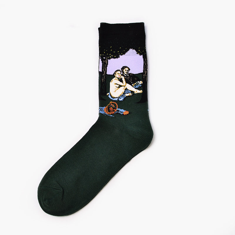 Men's Art Socks Retro Painting | Cotton Trend Socks