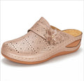 Damen Keilsandalen Sommer | Blumen Plateau Sandalen bequem