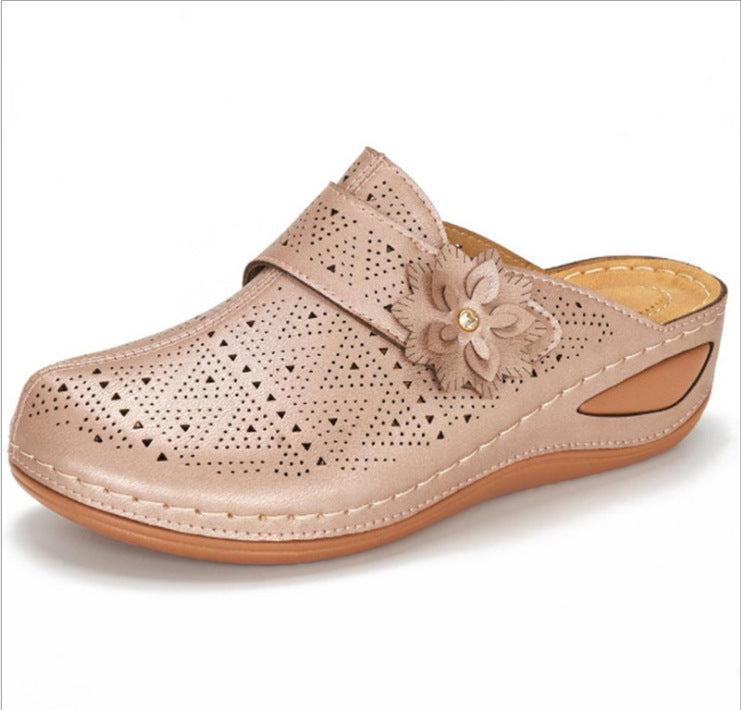 Damen Keilsandalen Sommer | Blumen Plateau Sandalen bequem