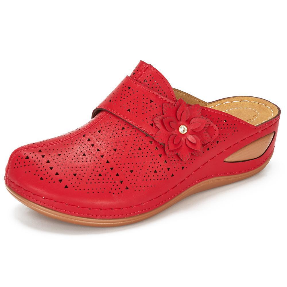 Damen Keilsandalen Sommer | Blumen Plateau Sandalen bequem