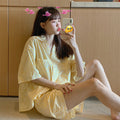 Women's Yellow Pajamas | Cute Short-Sleeved Two-Piece Sleepwear