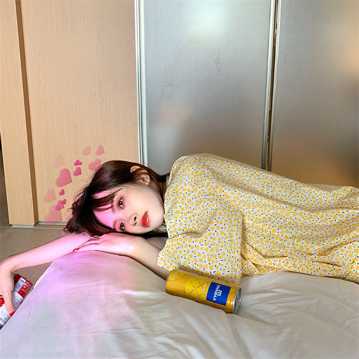 Women's Yellow Pajamas | Cute Short-Sleeved Two-Piece Sleepwear