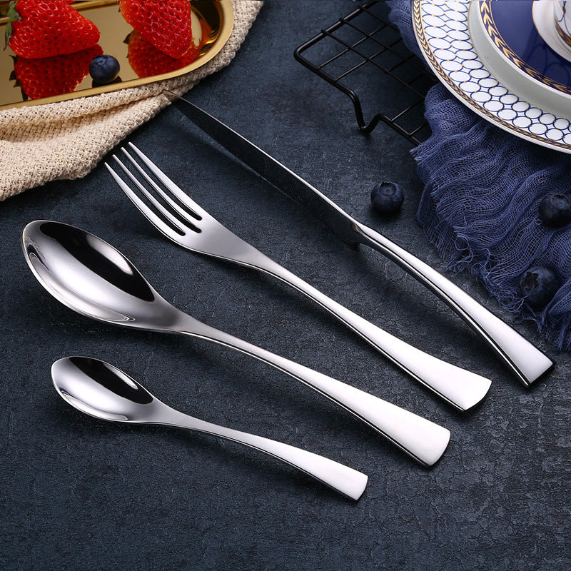 Schwarzes Besteckset Edelstahl | 4-teilig modern elegant Korean Style