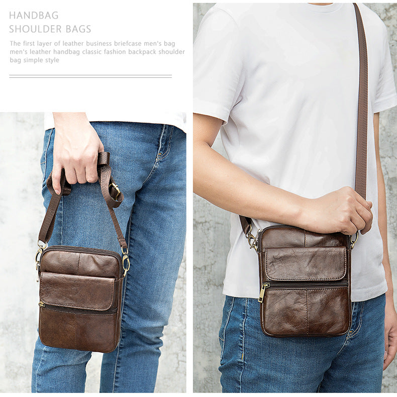Men's Leather Hip Bag Crossbody | Versatile Phone Pouch