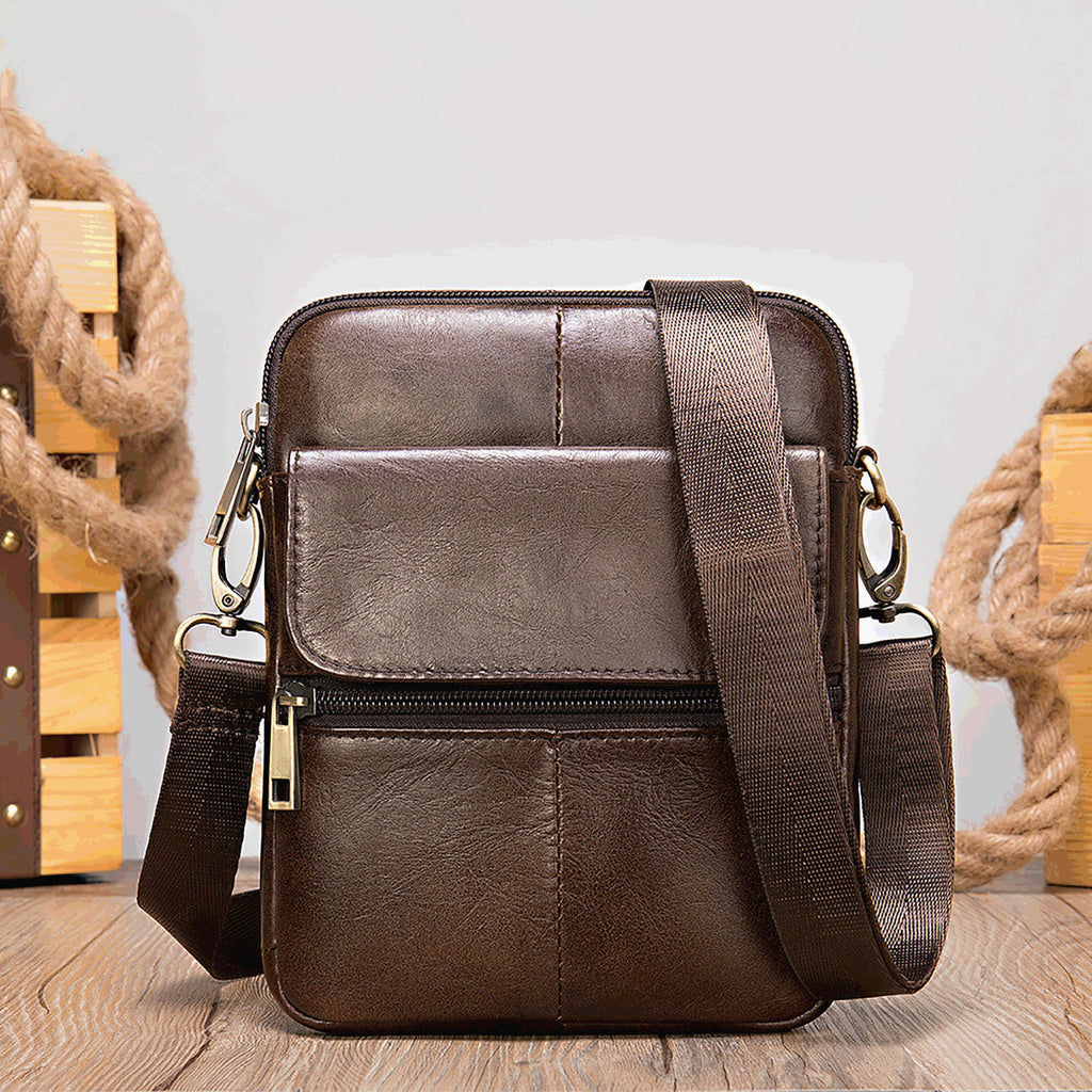 Men's Leather Hip Bag Crossbody | Versatile Phone Pouch