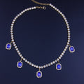 Auffällige Kristall Halskette mit buntem Anhänger – Eleganter Damen Statement Schmuck