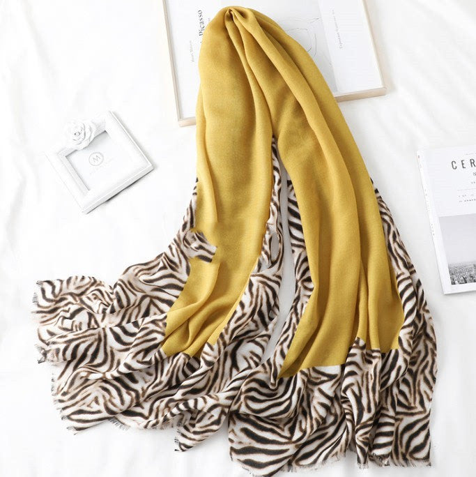Cotton Scarf Leopard Print Lightweight Long Women Men Elegant