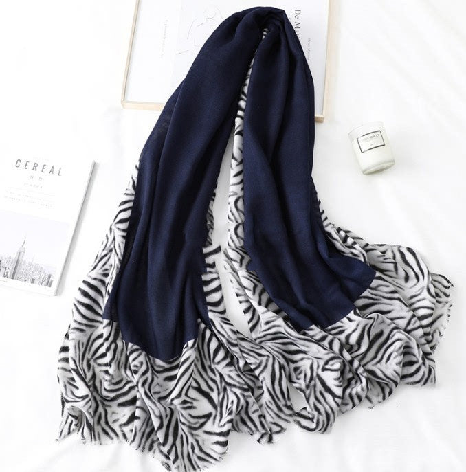 Cotton Scarf Leopard Print Lightweight Long Women Men Elegant