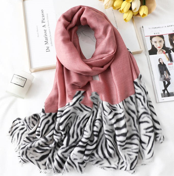 Cotton Scarf Leopard Print Lightweight Long Women Men Elegant