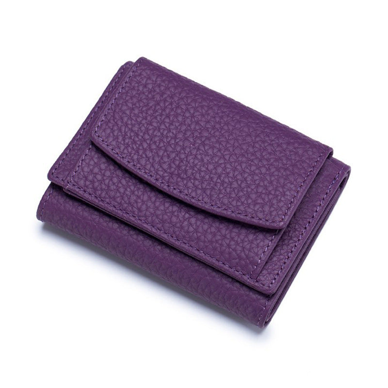Women's Mini Leather Wallet | Small Short Wallet with Coin Pocket