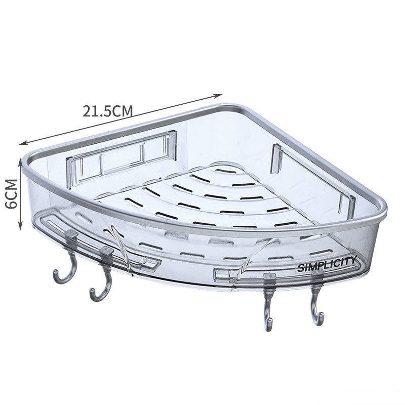 Corner Shelf Bathroom | Wall Shelf with Hooks | Modern Shower Caddy