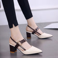 Summer Gentle Thick-heeled High Heels Shoes Closed-toe Sandals For Women