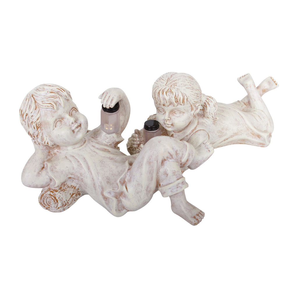 Solar Garden Figurine with Firefly Glass – Cute Decorative Statue
