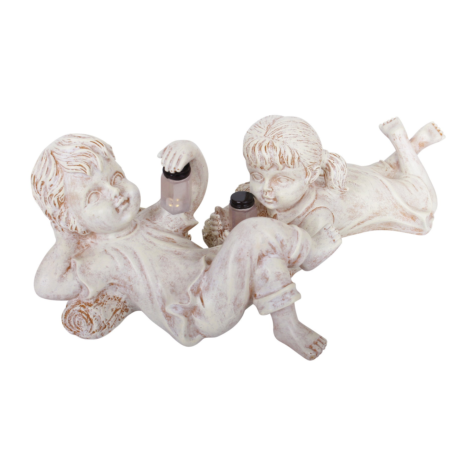 Solar Garden Figurine with Firefly Glass – Cute Decorative Statue