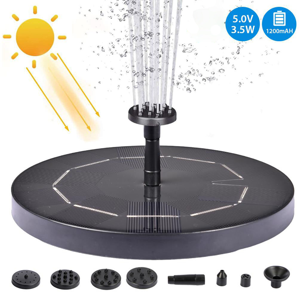 Solar Schwimmbrunnen für Garten – Mini Wasserfontäne mit LED Effekt