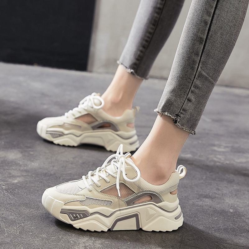 Damen Dad Sneaker | Atmungsaktive Mesh Plateauschuhe