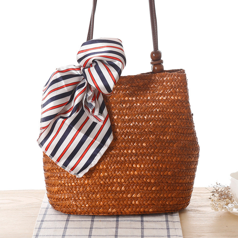 Women's Straw Bag Beach Bag Shoulder Bag Summer Boho