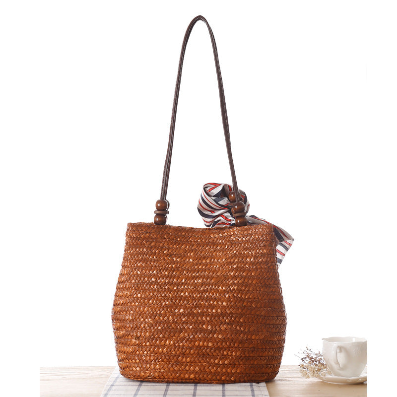 Women's Straw Bag Beach Bag Shoulder Bag Summer Boho