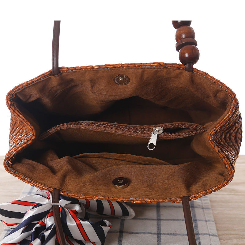 Women's Straw Bag Beach Bag Shoulder Bag Summer Boho