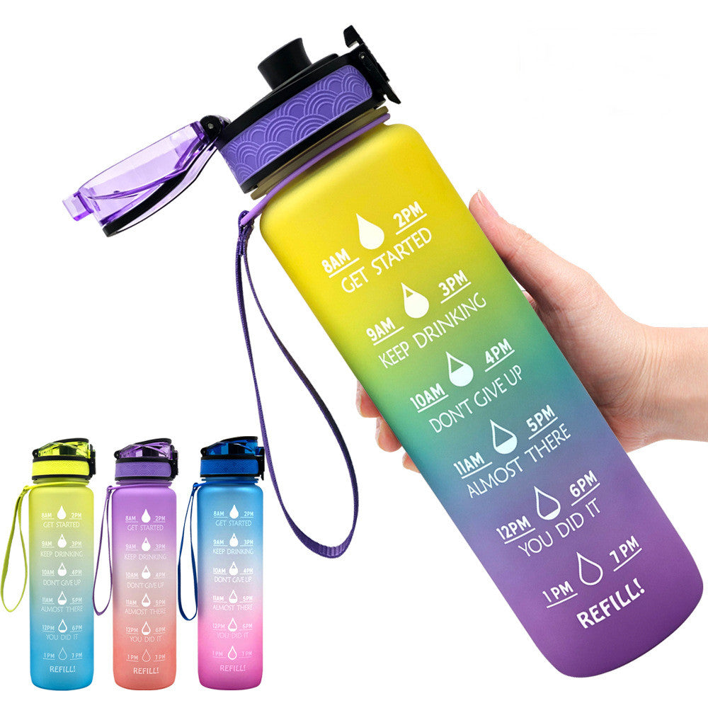 1L Tritan Trinkflasche mit Zeitmarkierung – Motivationsflasche