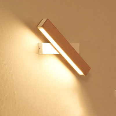 Modern Wood LED Wall Light Adjustable for Living Room Hallway