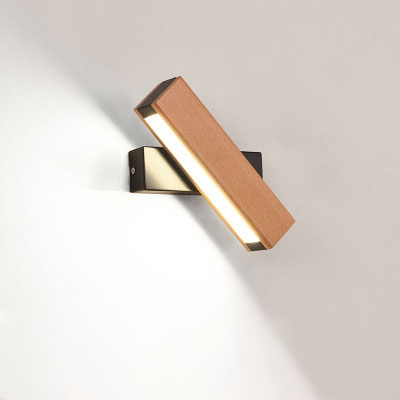 Modern Wood LED Wall Light Adjustable for Living Room Hallway