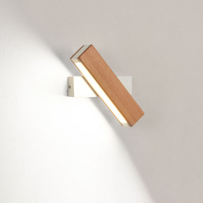 Modern Wood LED Wall Light Adjustable for Living Room Hallway