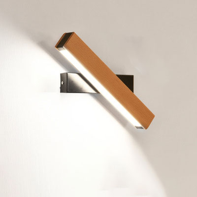 Modern Wood LED Wall Light Adjustable for Living Room Hallway