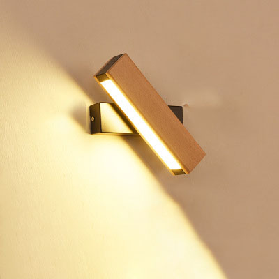 Modern Wood LED Wall Light Adjustable for Living Room Hallway