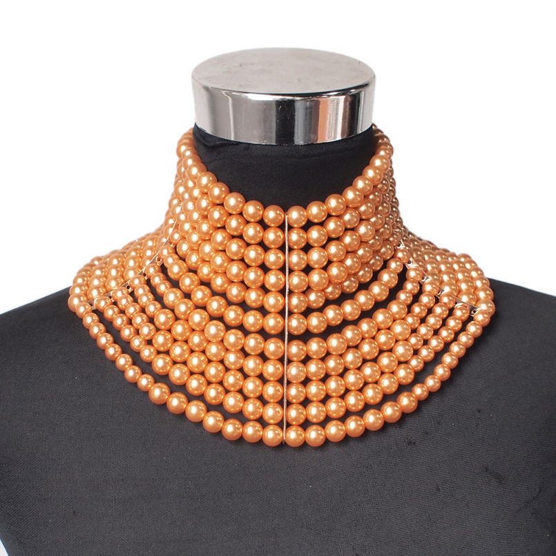 Multi-Layer Pearl Necklace Short - Elegant Women's Jewelry with Modern Style