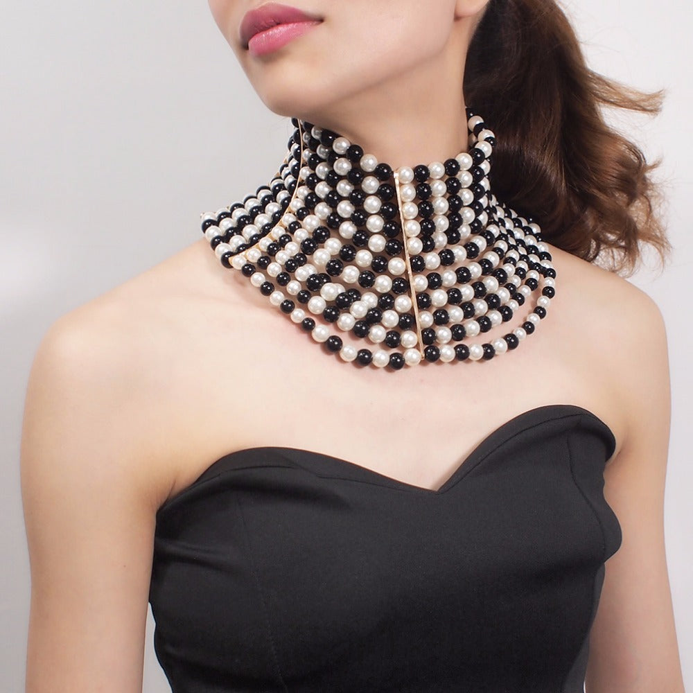 Multi-Layer Pearl Necklace Short - Elegant Women's Jewelry with Modern Style