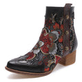 Women's Vintage Leather Boots | Warm Platform Ankle Boots Elegant