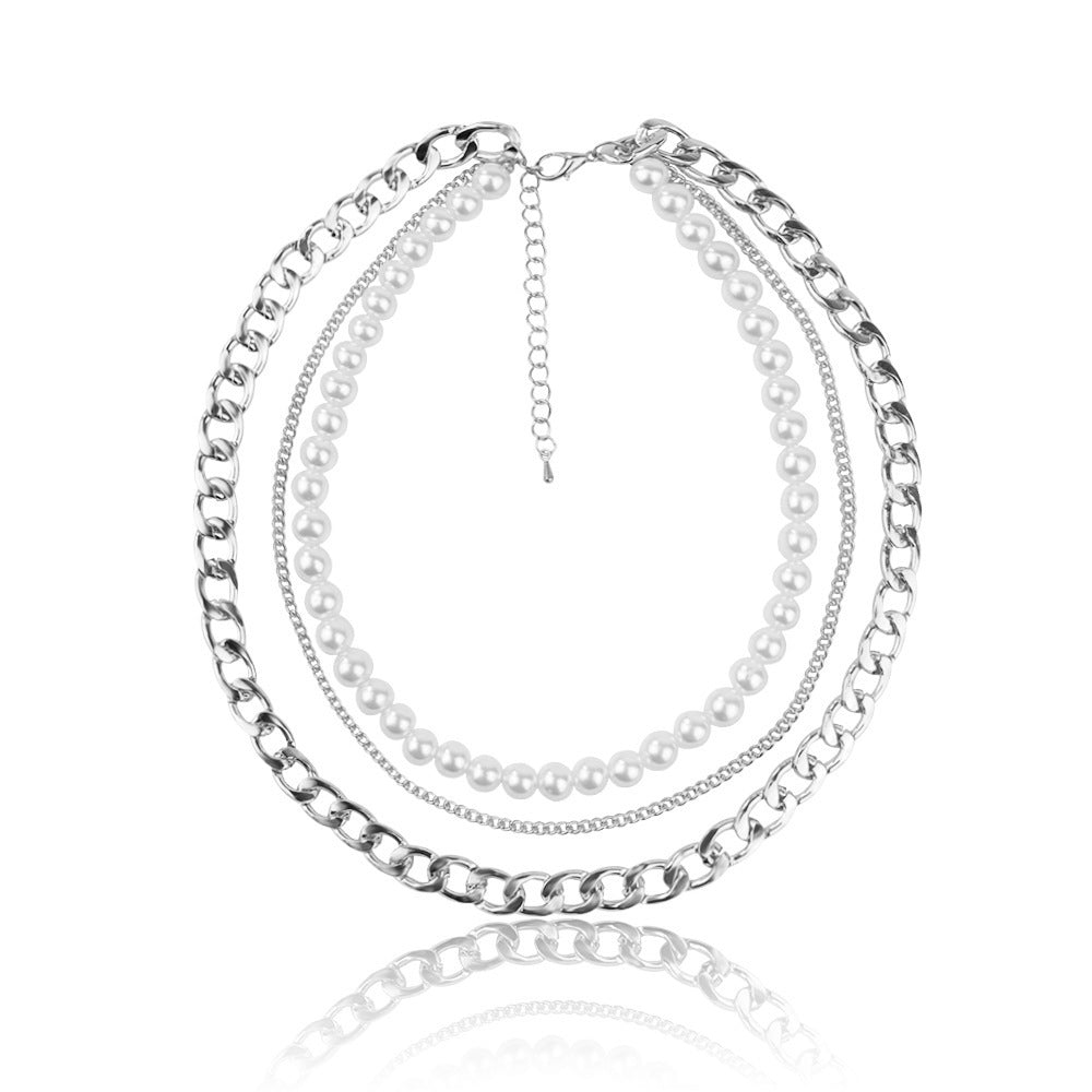 Elegant Multi-Layer Pearl Necklace – Stylish Women's Jewelry with Modern Design