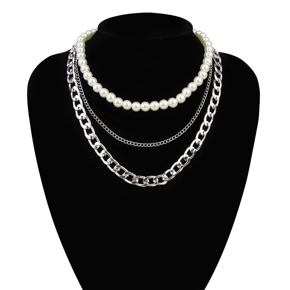 Elegant Multi-Layer Pearl Necklace – Stylish Women's Jewelry with Modern Design