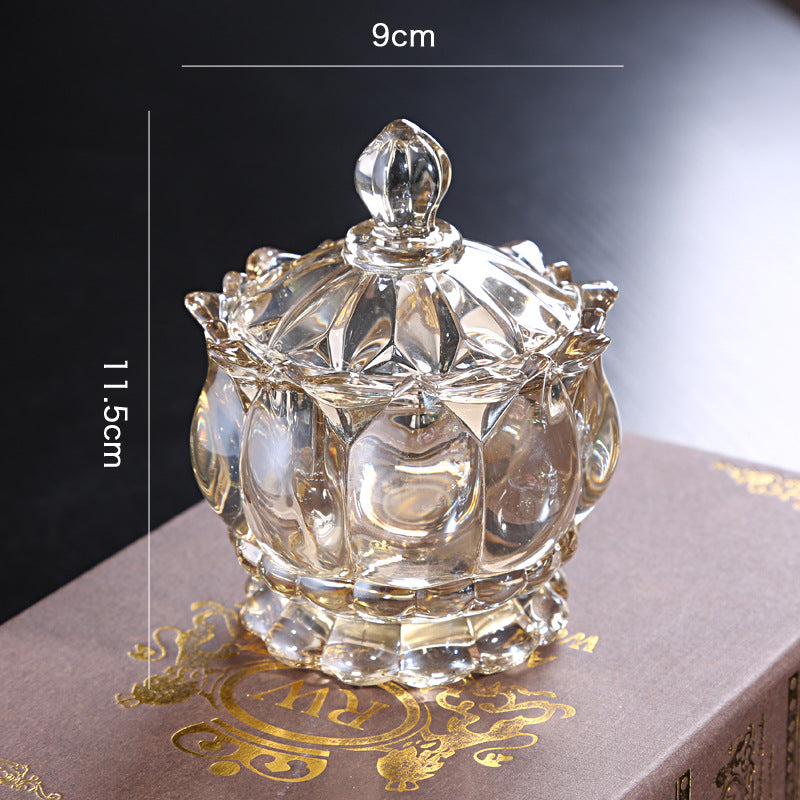 Crystal Glass Sugar Bowl | Luxury Candy Box | Decorative Storage