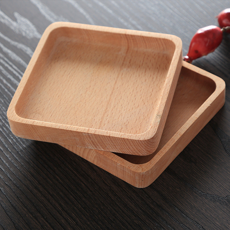 Holz Tablett rund rechteckig | Serviertablett Küche Frühstück Tee