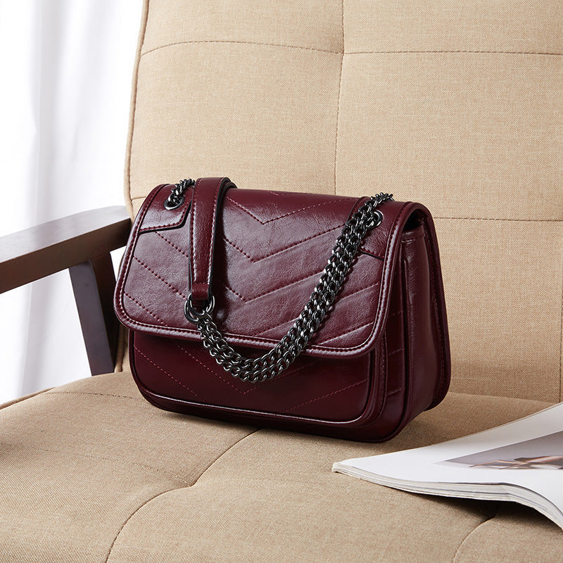 Women's Leather Shoulder Bag Genuine Cowhide Leather Elegant Bag