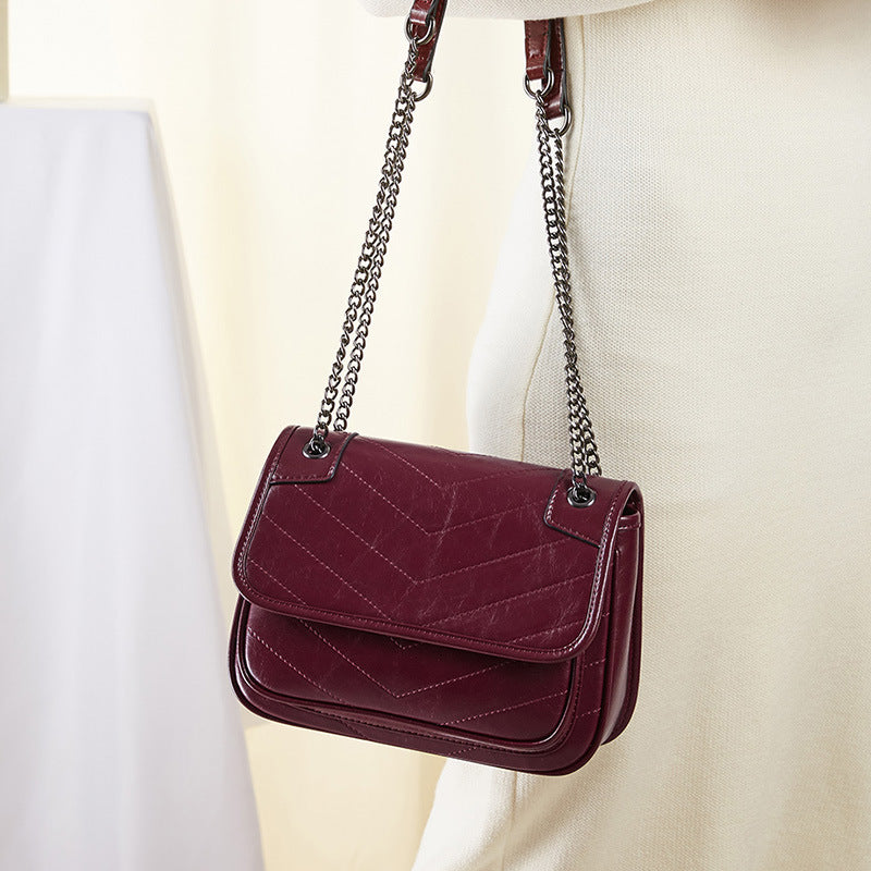 Women's Leather Shoulder Bag Genuine Cowhide Leather Elegant Bag