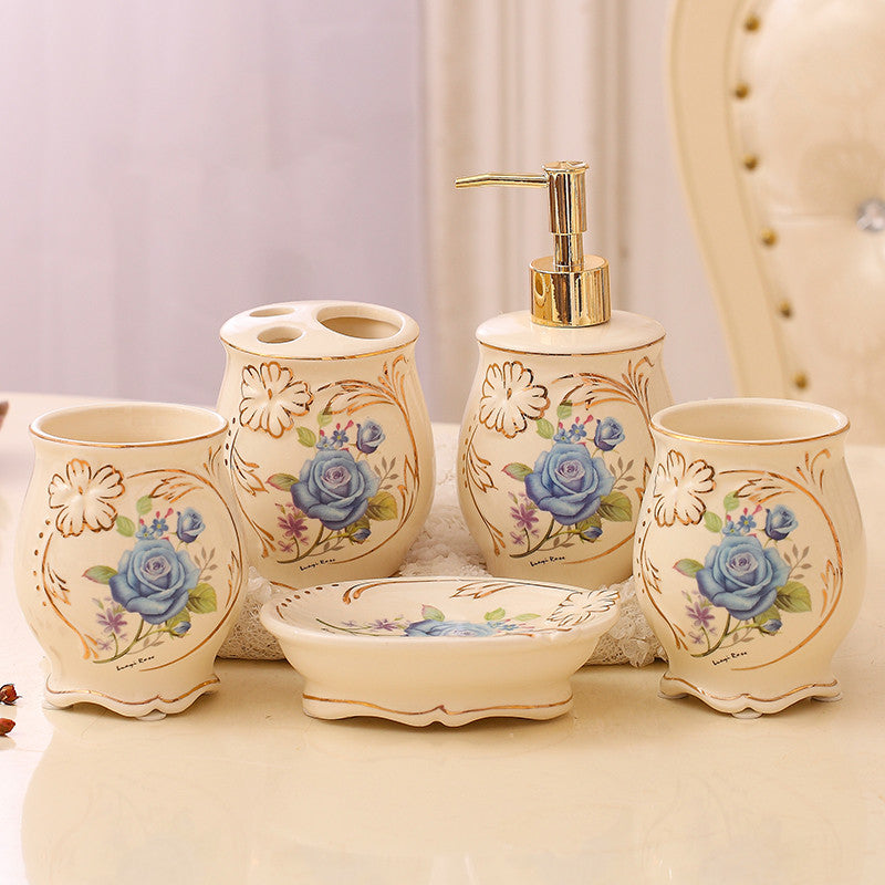 Keramik Bad Set 5-teilig | Badezimmer Zubehör elegant modern