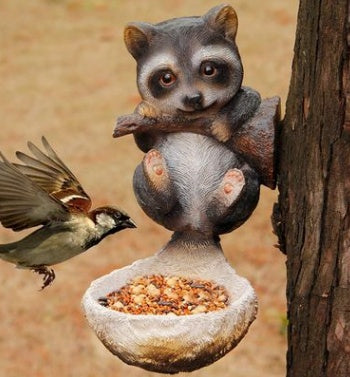 Vogeltränke & Futterstation Eichhörnchen Deko – Garten Ornament