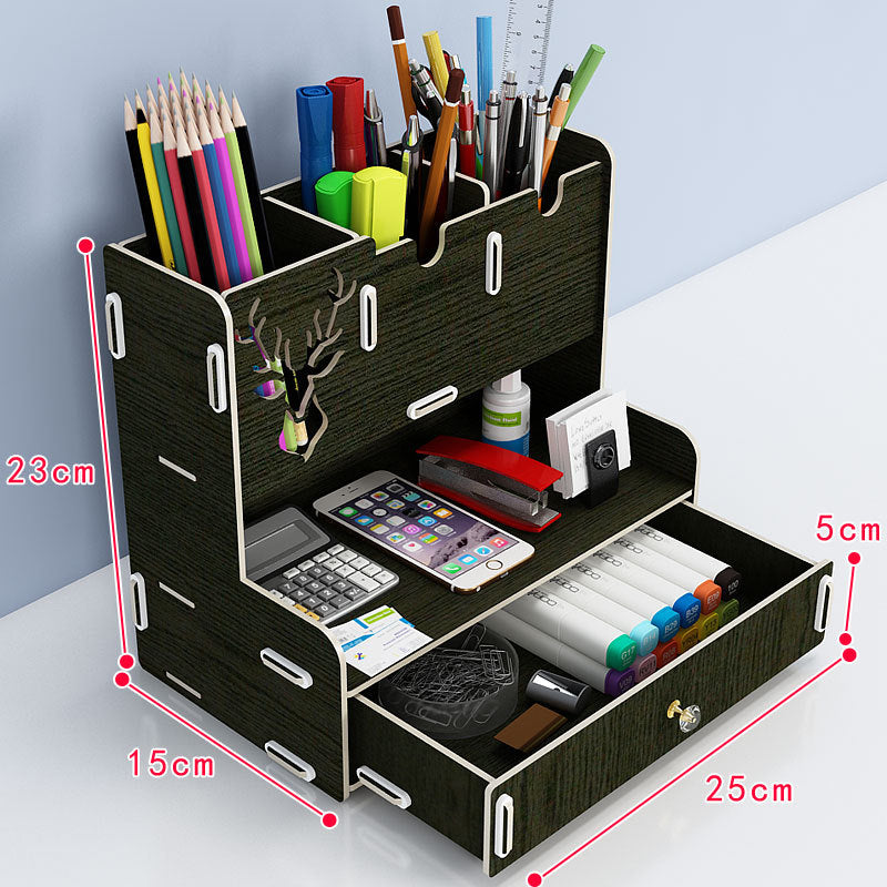 Wooden Pen Holder Organizer | Desk Office Storage