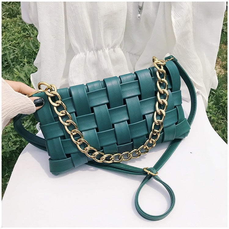 Luxury Women's Shoulder Bag Braided Look Made of PU Leather