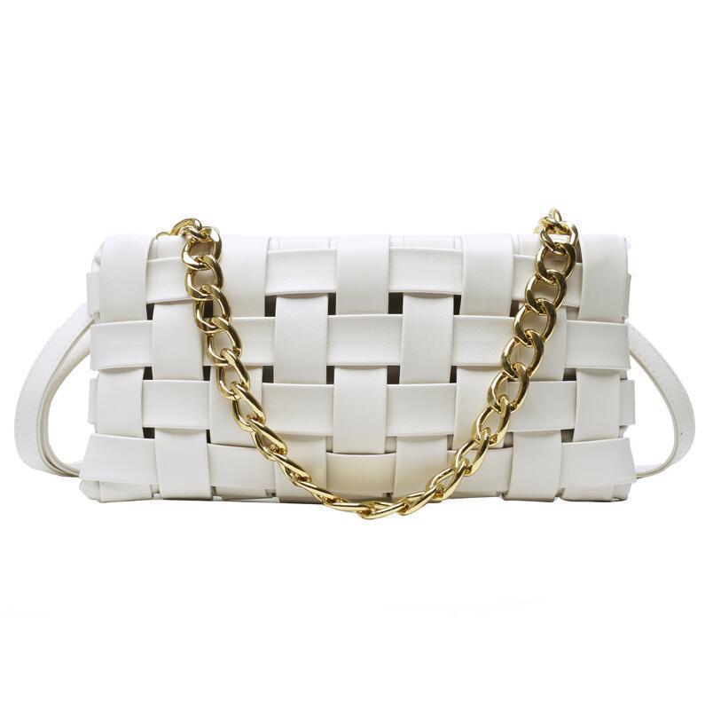 Luxury Women's Shoulder Bag Braided Look Made of PU Leather