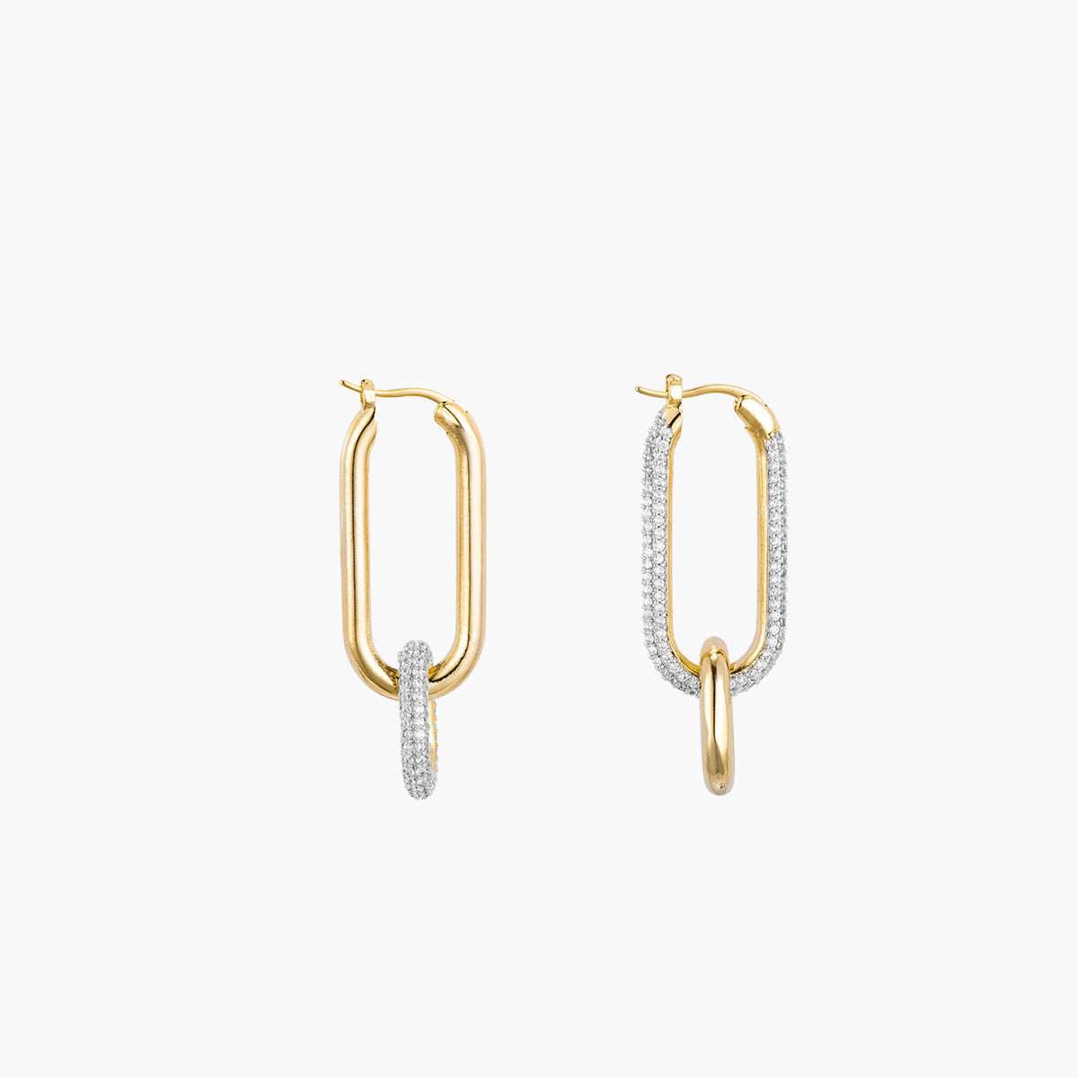 Geometrische Doppelring-Ohrringe – Retro Asymmetrische Statement Ohrhänger