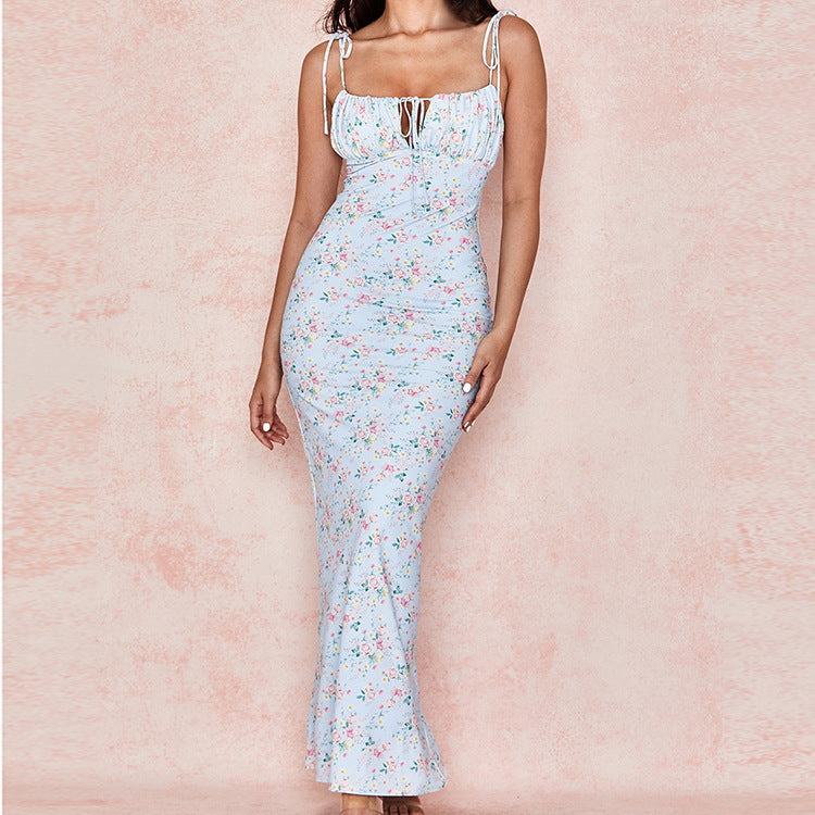 Florales Maxi-Sommerkleid – Elegantes Partykleid mit Puffärmeln