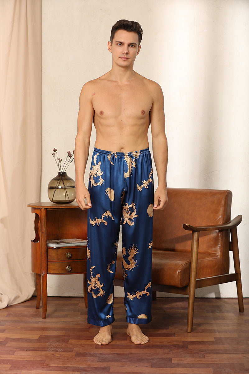 Herren Seidenoptik Pyjama Set | Bademantel Große Größen