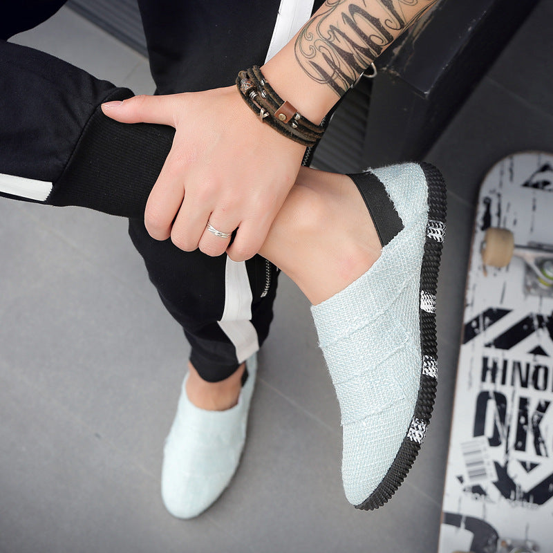 Men's Linen Sneakers | Lightweight Breathable Korean Style