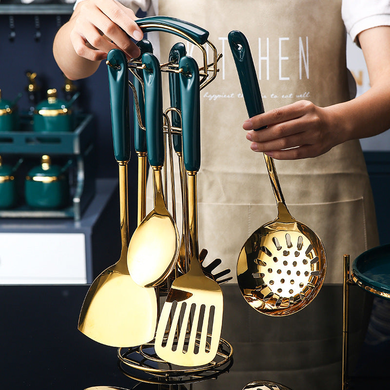 7-Piece Kitchen Utensil Set Stainless Steel - Silicone – Non-Stick Cooking Utensils